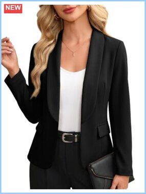 Women's Shawl Collar Slim Fit Blazer Business Casual Work Jacket